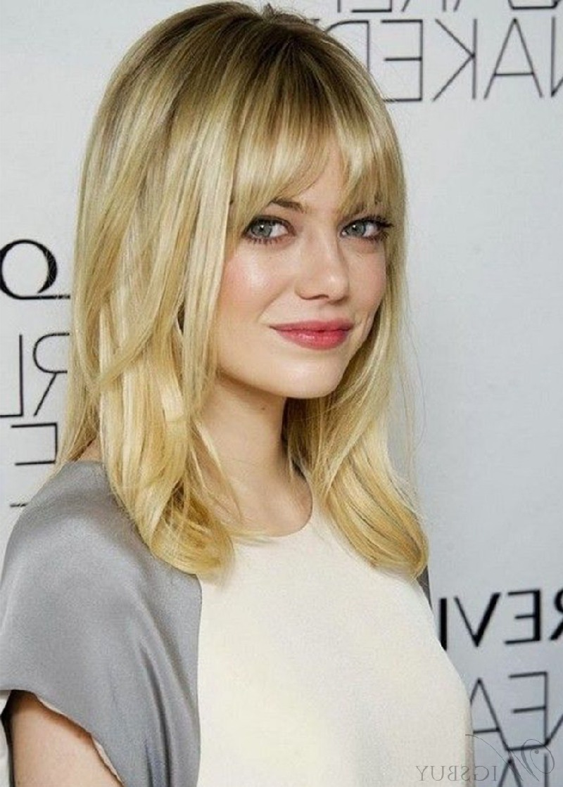 long bob schräg pony emma stone