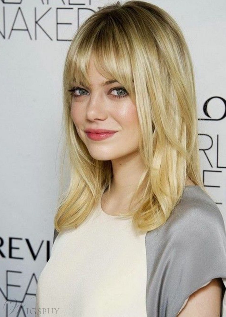 long bob schräg pony emma stone