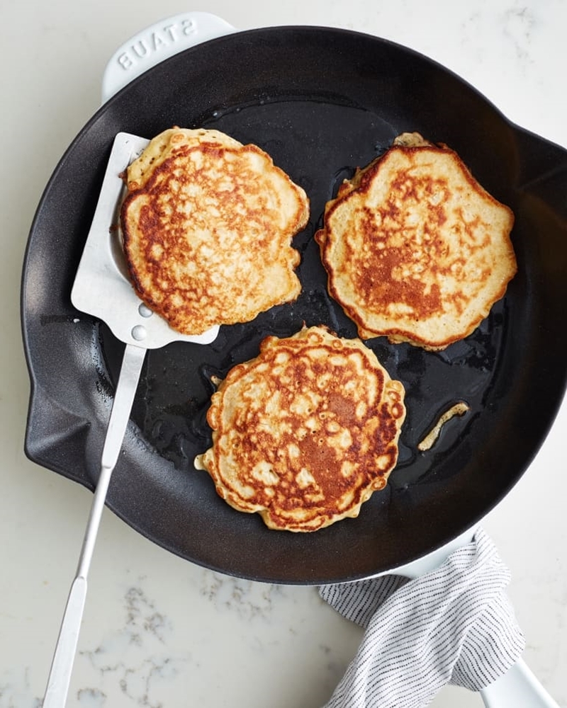 bananen haferlocken pancakes einfache zubereitung leckeres fruehstueck