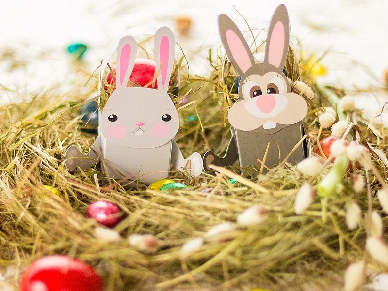 fruehlingsbasteln mit kindern osternest mit papiertieren