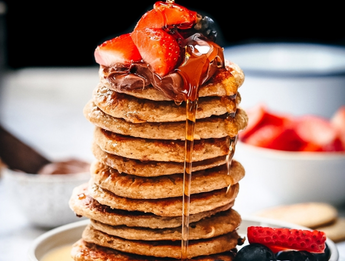 pancakes ohne ei veganes rezept mit honig pfannkuchen