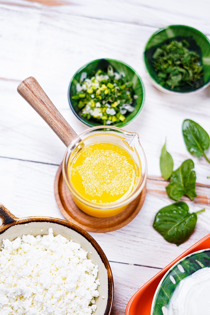 spanakopita spanakopitakia geschmolzene butter