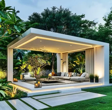 moderne gartengestaltung ideen bilder pergola mit sitzplatz stilvoller garten finemodernhomes