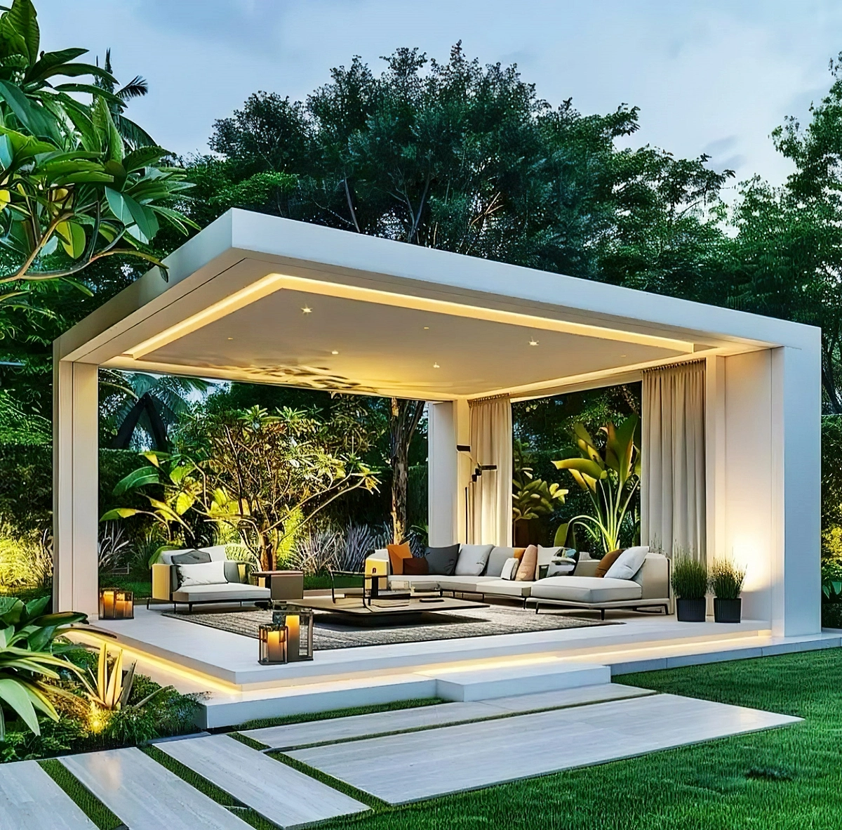 moderne gartengestaltung ideen bilder pergola mit sitzplatz stilvoller garten finemodernhomes 