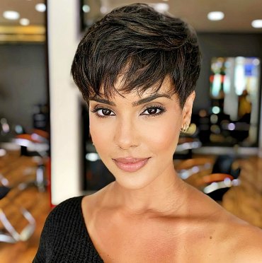 pixie cut mit langem deckhaar pixie schwarze haare mit pony rcgimenes