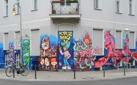 street art berlin farbenfrohe graffiti auf gebaeude