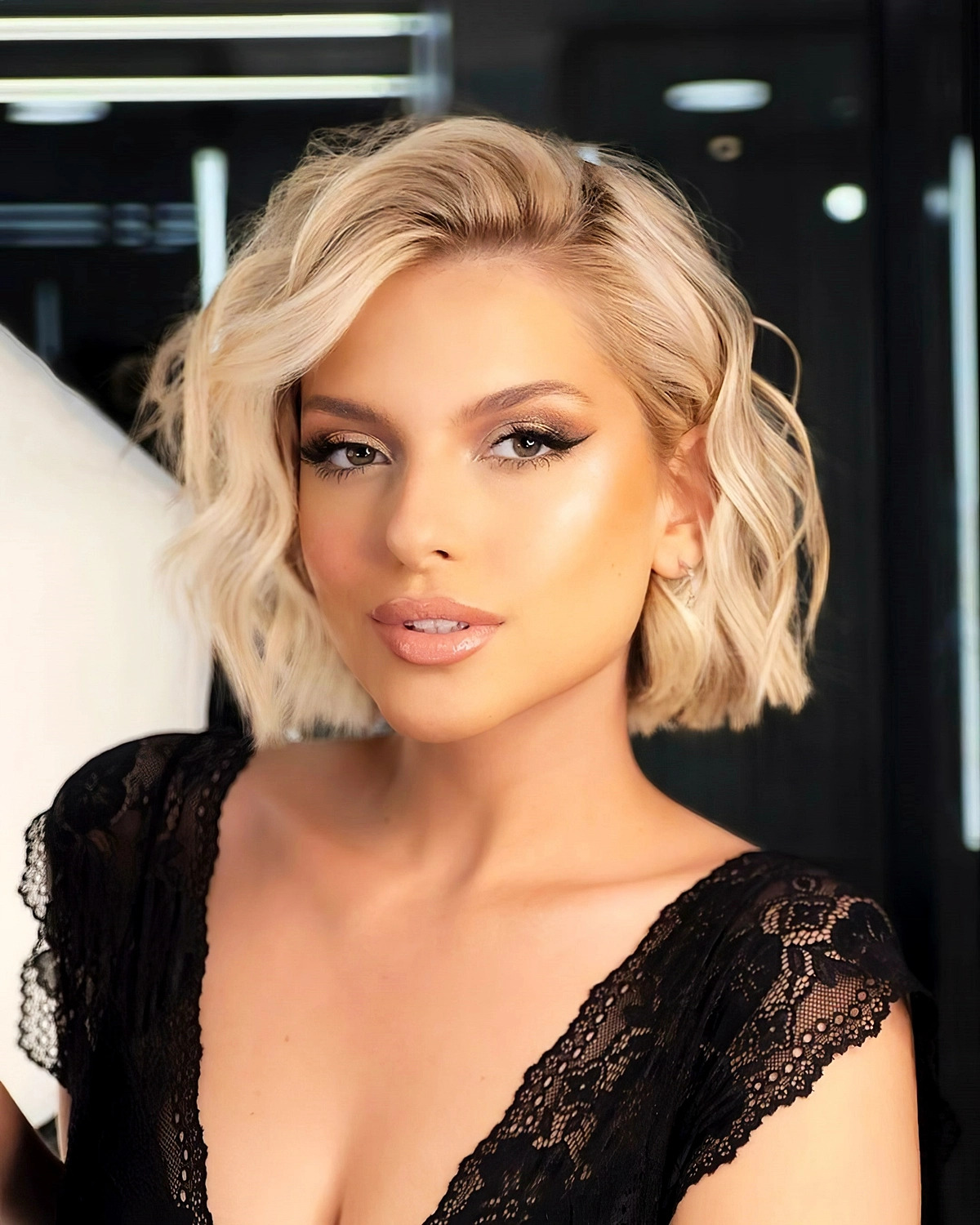 stufige bob frisuren blonde haare mit locken