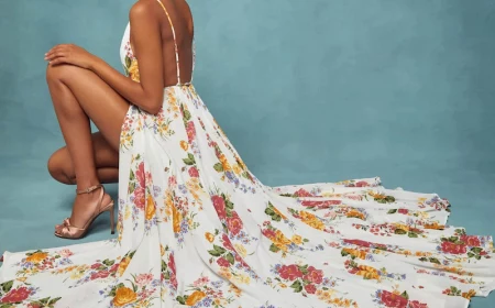 damen sommerkleid lang eine schoene frau die langes sommerkleid traegt