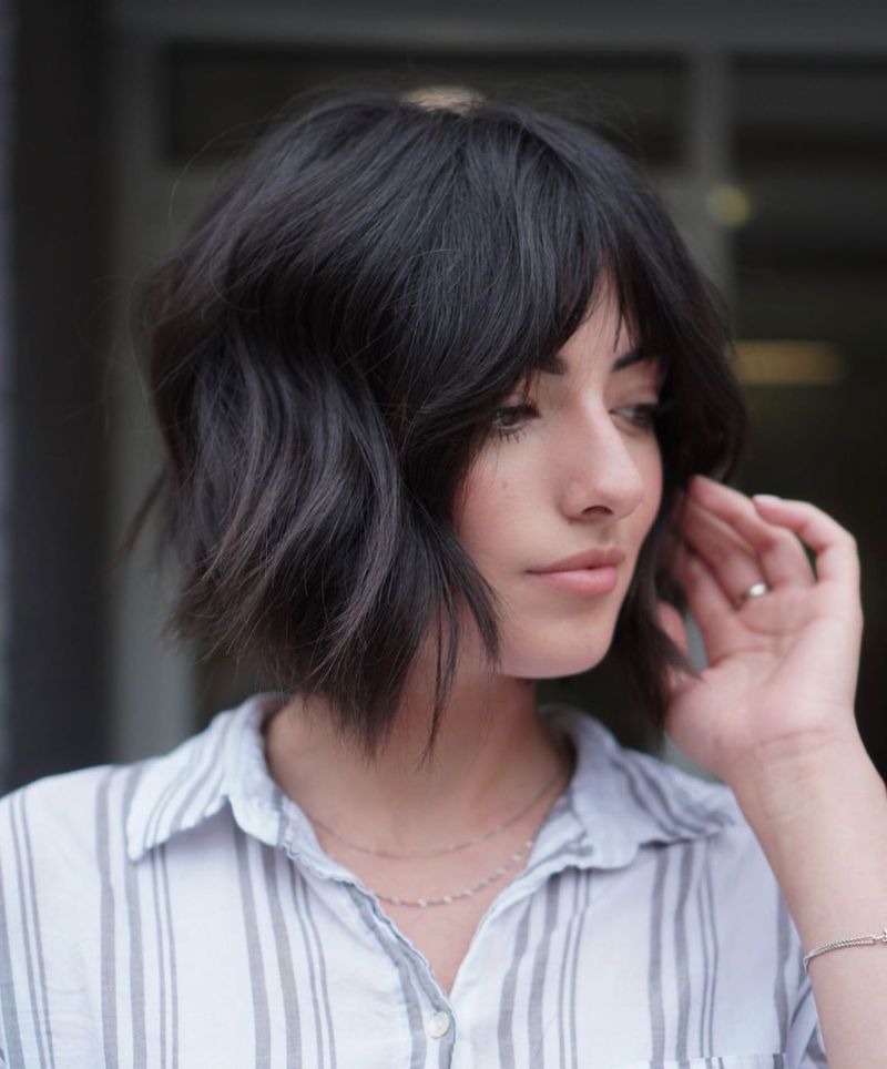 french bob stylen feines haar mit curtain bangs die besten bob frisuren