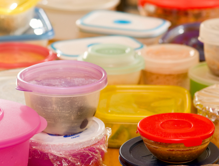 leftovers in plastic food containers