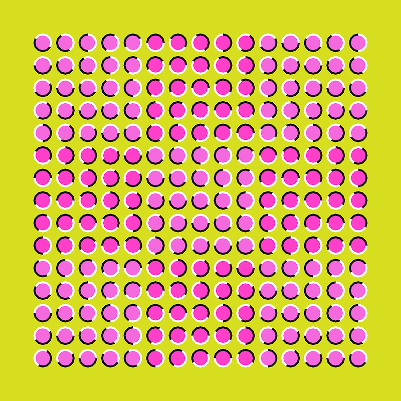 zweideutig optische täuschungen bilder zum ausdrucken rote punkte auf gelbem schirm