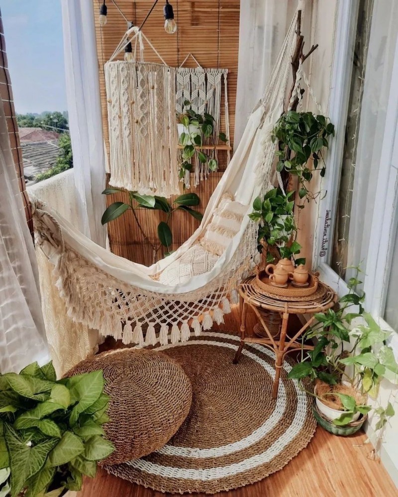 balkon deko ohne bohren ein sessel