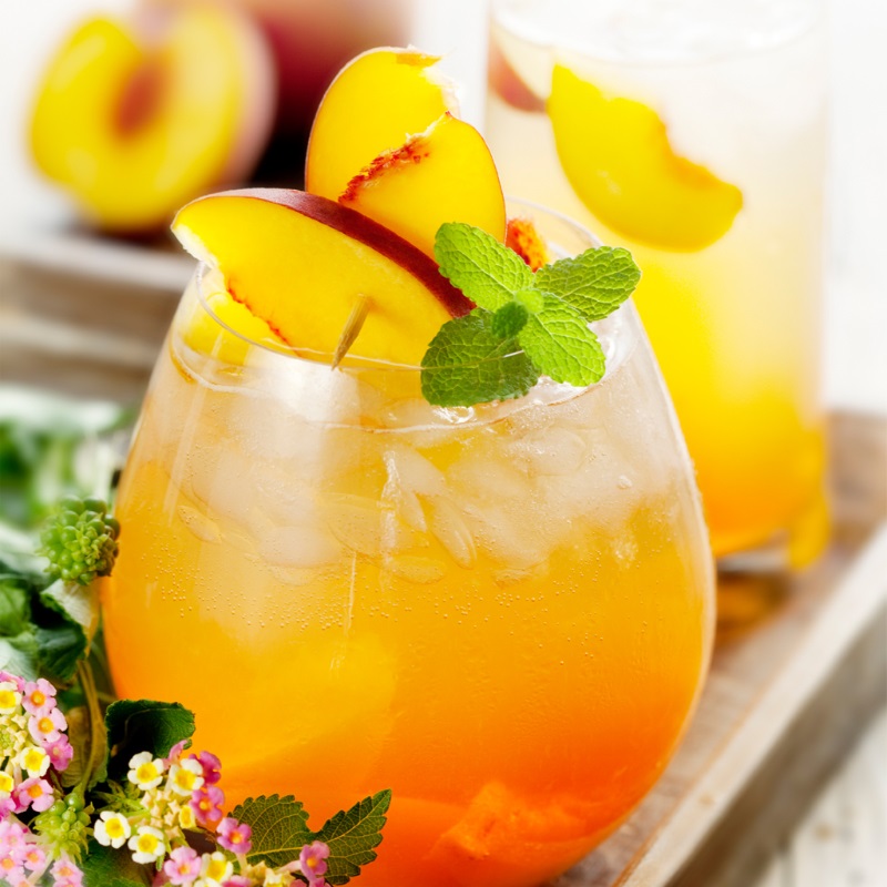 alkoholfreie cocktails mit pfirsich eistee