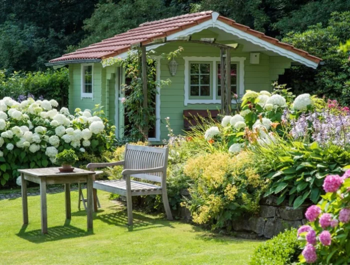 kleingarten pflegen landhaus mit garten