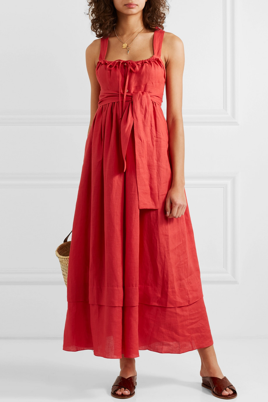 rotes kleid maxi dress aus sommer business outfit