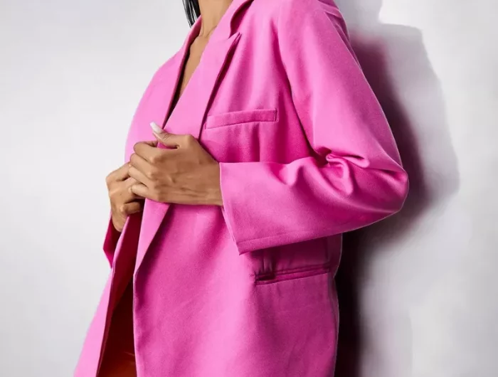 styling oversized blazer wie muss ein.oversized blazer sitzen pink oversized blazer mit orangen leggings