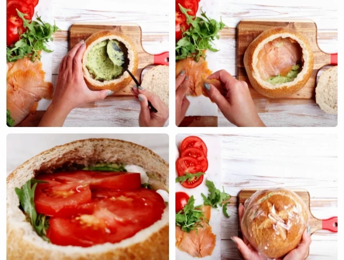 sandwich rezepte kalt mit lachs und avocado picknick essen ideen