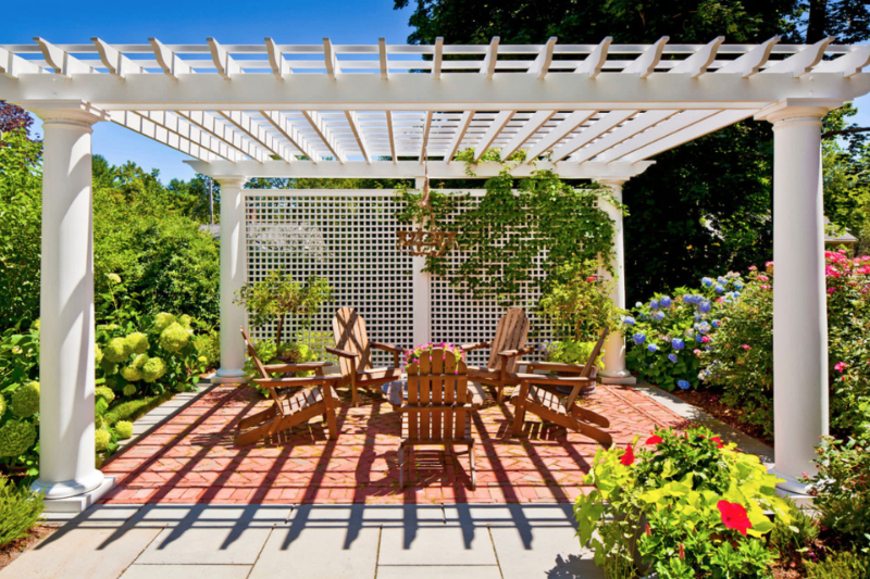 terrassen sichtschutz ideen gartenlaube patio pergola