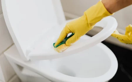 toilette reinigen reinigungsmittel handschuhe schwamm