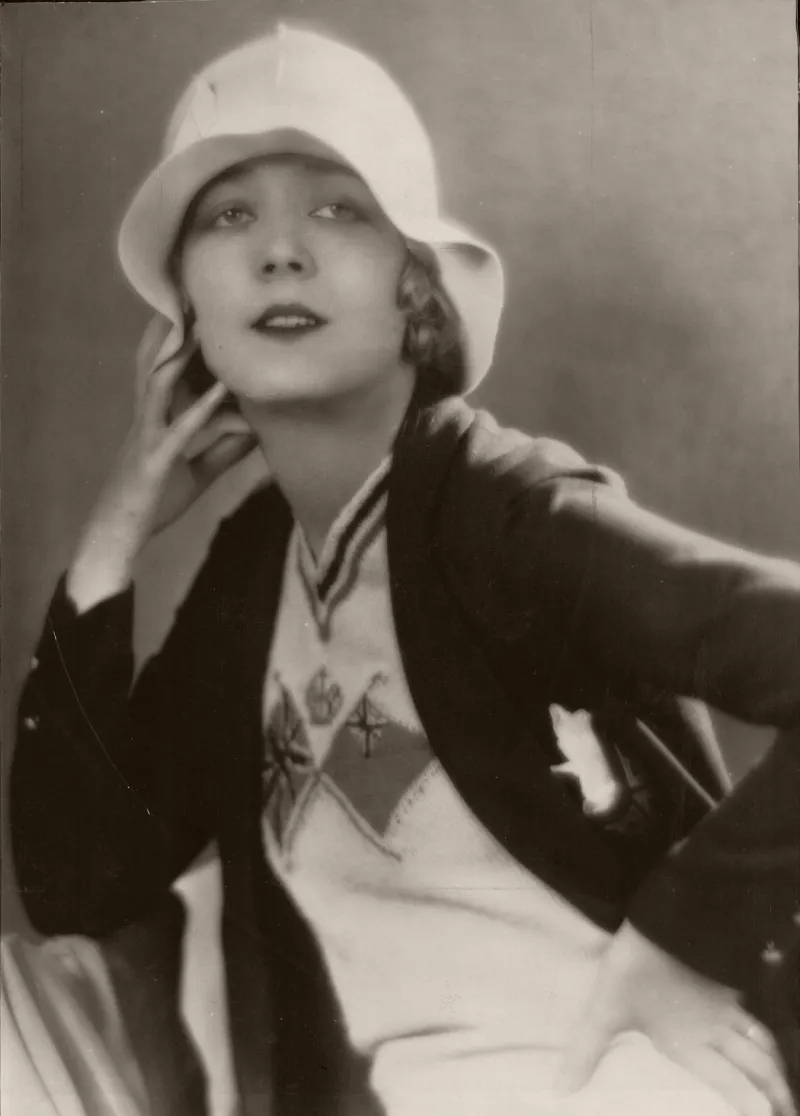 vintage portraet von vilma banky silent movie star mit wasserwelle retro frisur