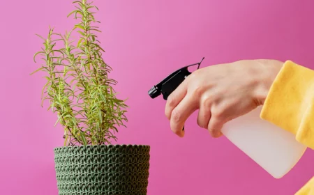 zimmerpflanzen giessen kleine pflanze mit wasser bespruehen