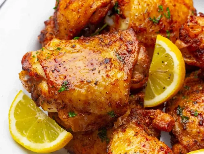 airfryer hähnchenschenkel mit gewurzen und zitrone