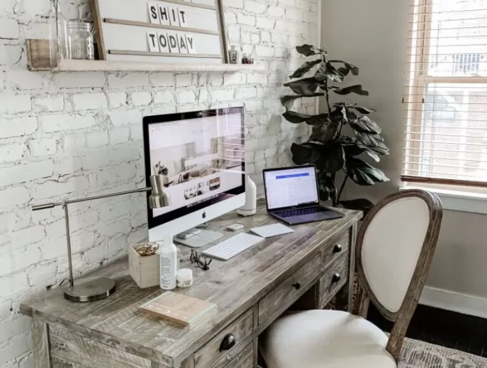 arbeitszimmer mit deko elemente und gutem design