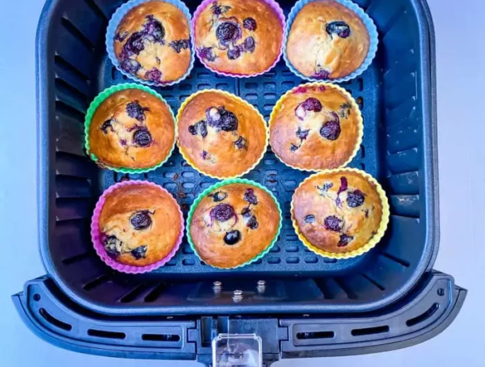 backen in der heissluftfritteuse air fryer himbeeren muffins in airfryer