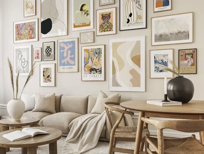 bilder chaotisch aufhaengen auf welcher hoehe bilder aufhaengen desenio unterschiedliche kleine bilder an der wand arragnieren