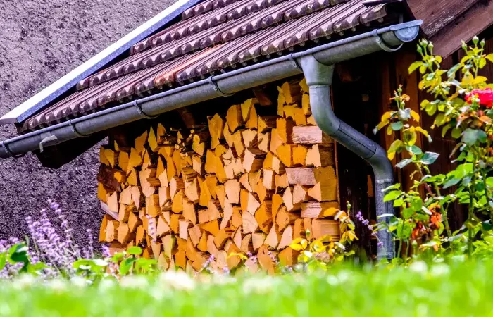 brennholz richtig lagern und stapeln kaminholz stapeln freien im garten unter schutzdach
