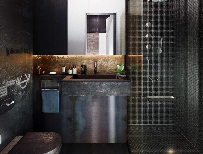metall industrial style bathroom vanity