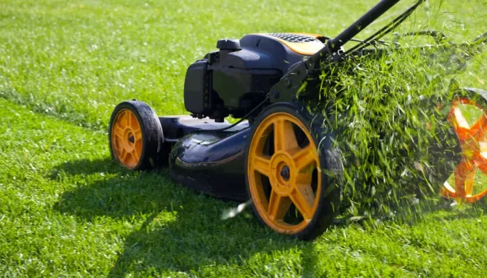 rasenmäher mit großen rädern verwenden wenn gras nass