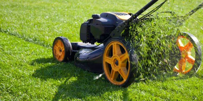 rasenmäher mit großen rädern verwenden wenn gras nass