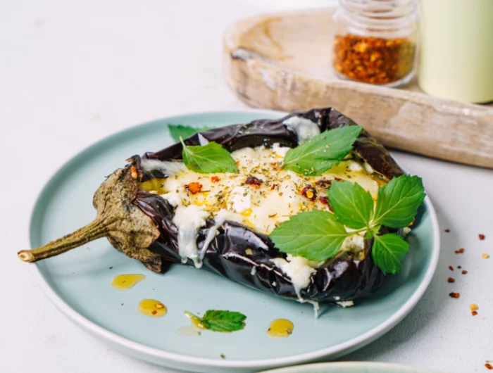 schnelle auberginen griechischer art in cosori airfryer