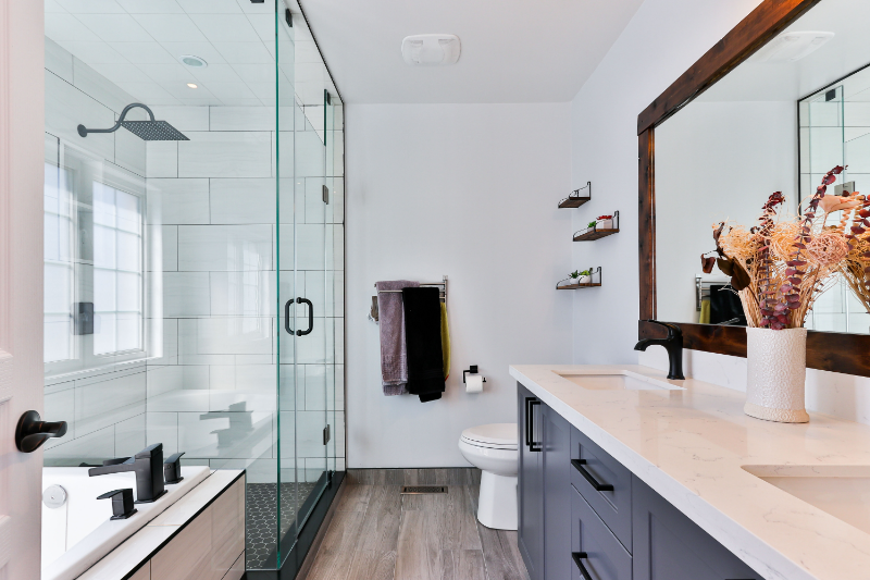 silikonfugen renovieren badezimmer mit duschkabine moderne badeinrichtung