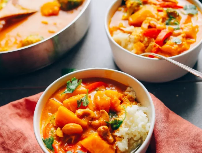 vegane gerichte kuerbis curry mit kokosmilch leichtes rezept