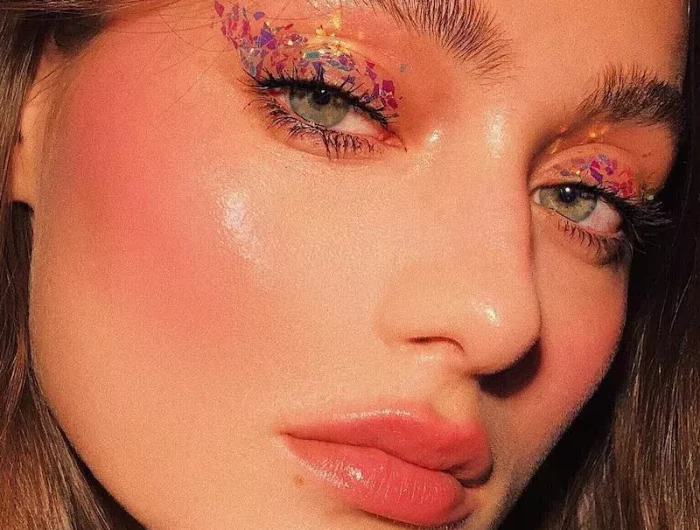 glitter eyes makeup trend augen trend herbst 2022