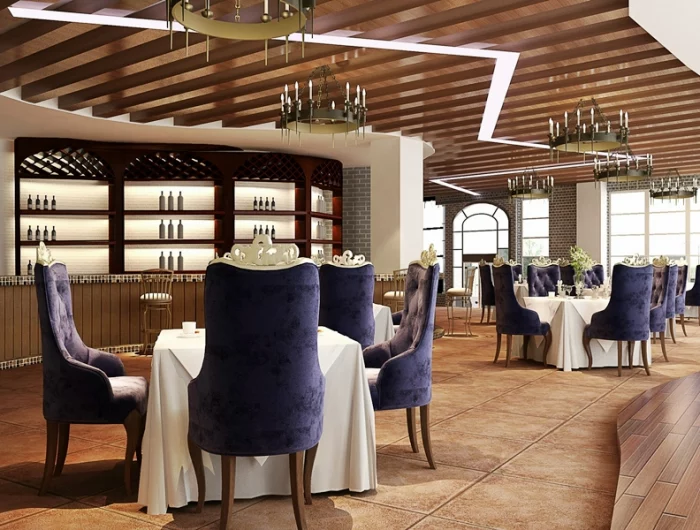 restaurant einrichten luxurioeses interieur stuehle und tische