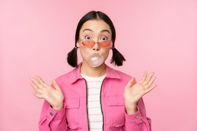 was kann man fuer eine gute zahngesundheit tun kaugummi maedchen rosa brille
