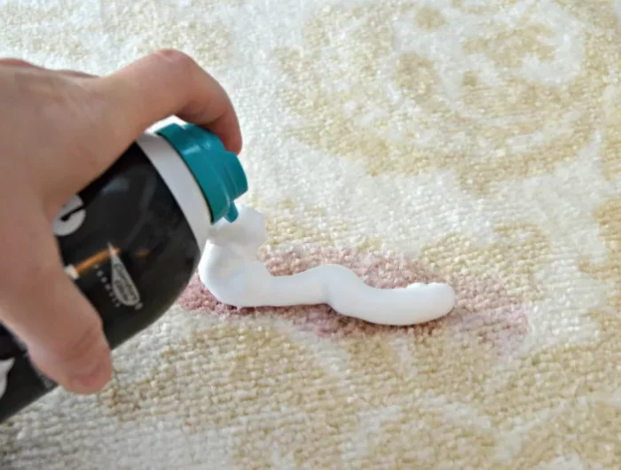 weinflecken auf teppich reinigen mit rasierschaun leicht und schnell