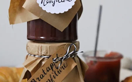 bratapfel marmelade rezept thermomix zwei glaesser mit papierdeckel und etiketten