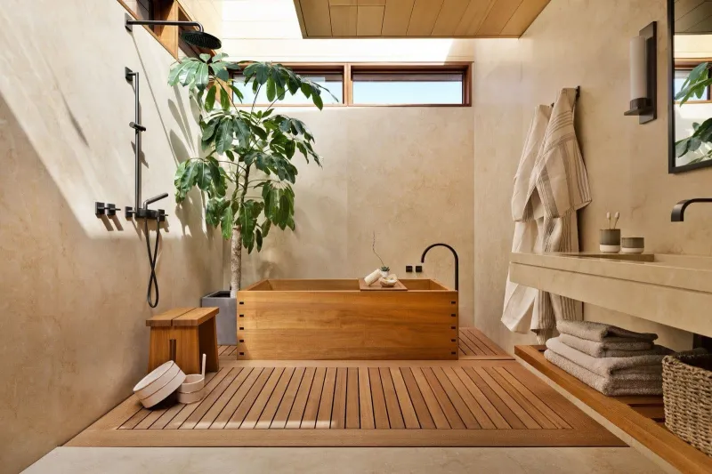 japandi stil badezimmer modern 2023