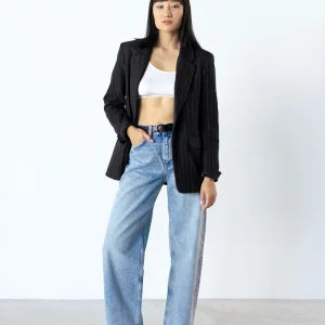 jeans trends herbst 2022 herbst outfit schwarzer blazer relaxed wide legs