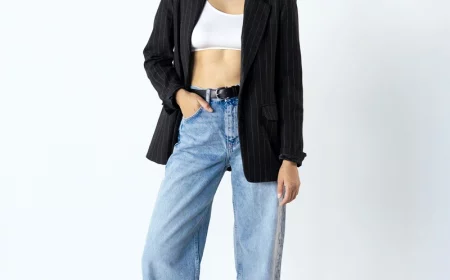 jeans trends herbst 2022 herbst outfit schwarzer blazer relaxed wide legs