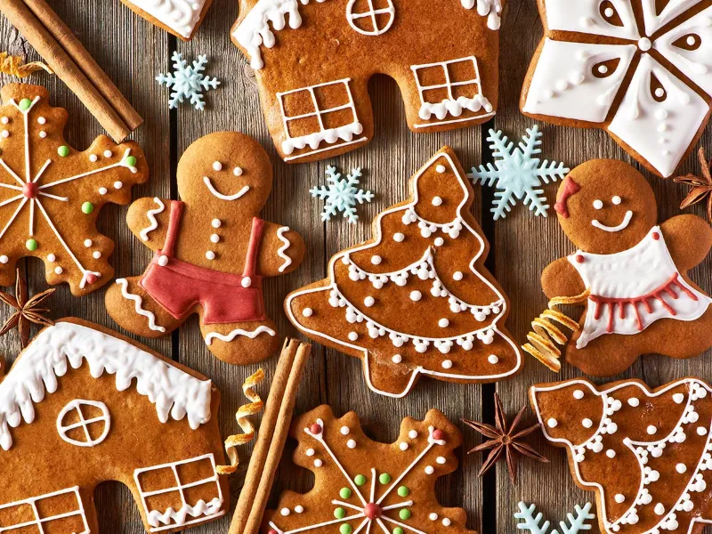 weihnachtliche dekoration mit kuchen und kekse selber machen