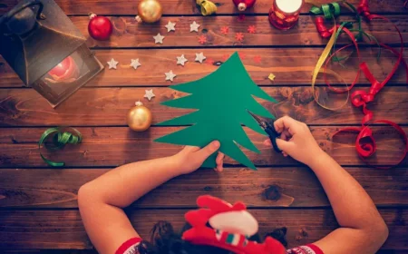 weihnachtsdeko basteln mit kindern weihnachtsbaum ausschneiden aus papier