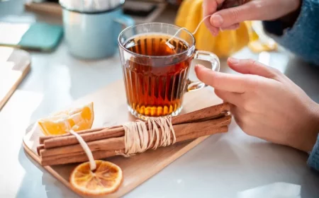 zimttee zubereiten zimtstangen mit kochendem wasser übergießen