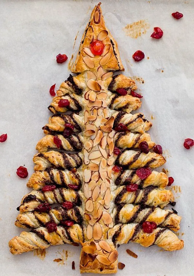 blaetterteig nutella weihnachtsbaum einfaches rezept backideen weihnachten