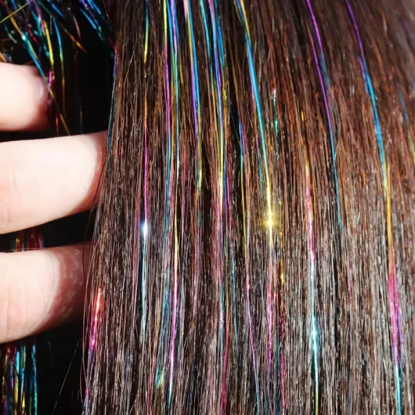 frisuren weihnachten und silvester tinsel hair