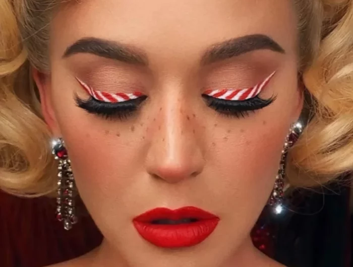 katy perry candy cane make up